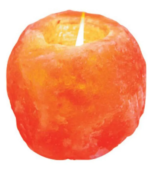 Himalayan Salt Candle Holder — Hand-Carved Natural Rock Salt