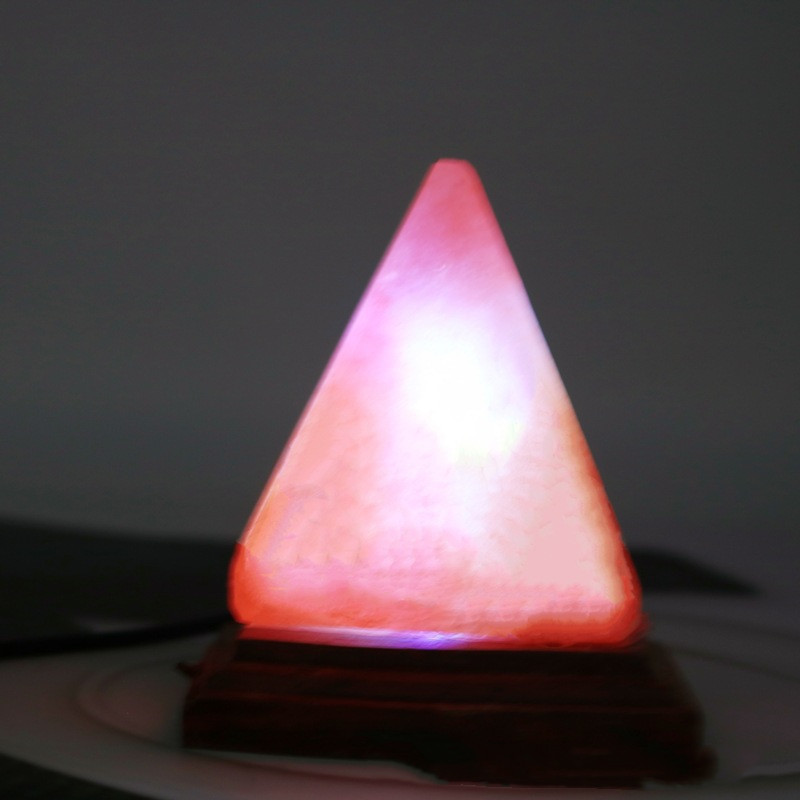 Himalayan Salt Pyramid Lamp — USB Crystal Glow Light