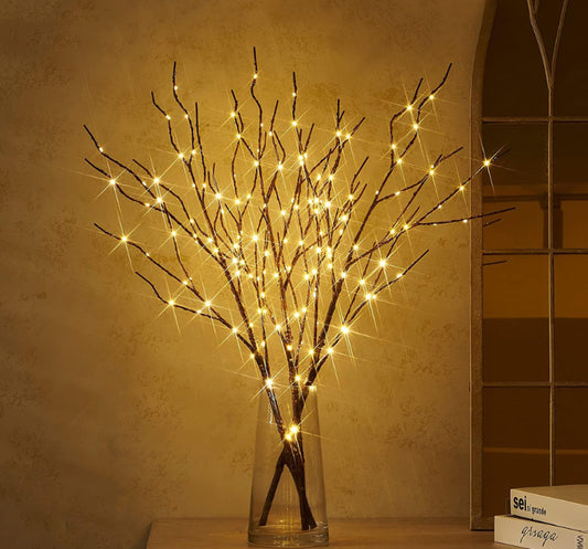 Luminous Tree Branch Lamp — 50 LED Warm Birch Light