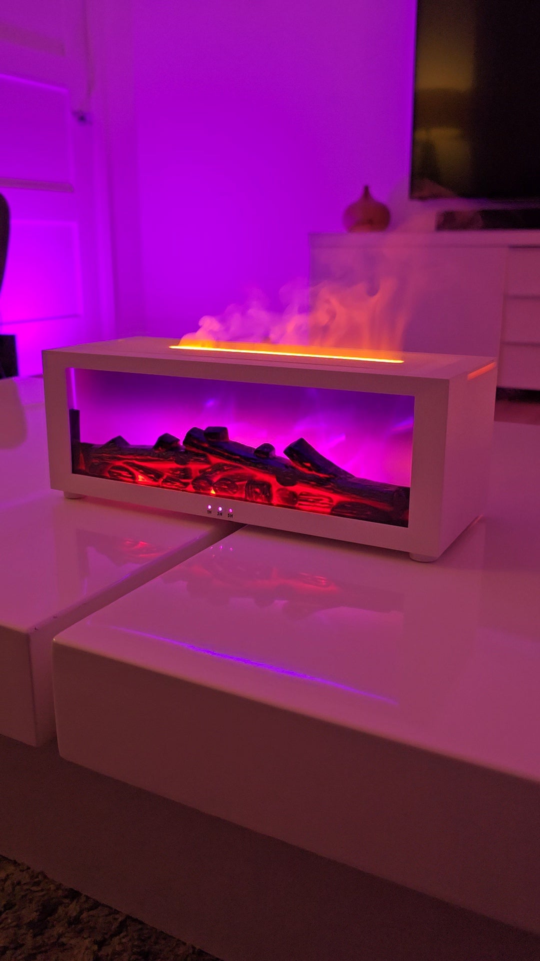 FlameScape Smart Humidifier & Essential Oil Diffuser – Realistic LED Fireplace Ambiance