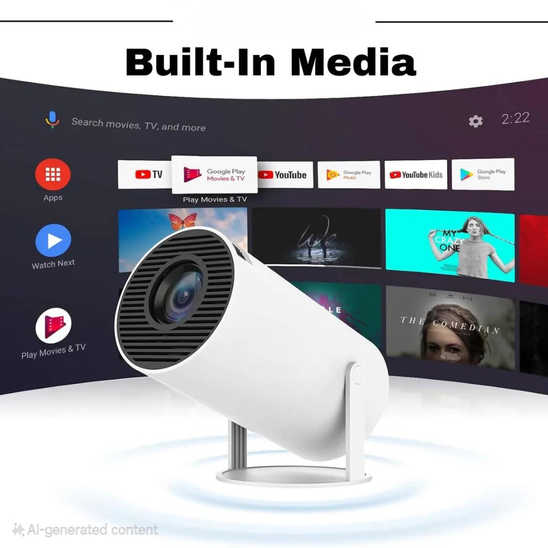 CineDream HD Smart Projector — Portable Home Cinema with Free Wireless Earbuds