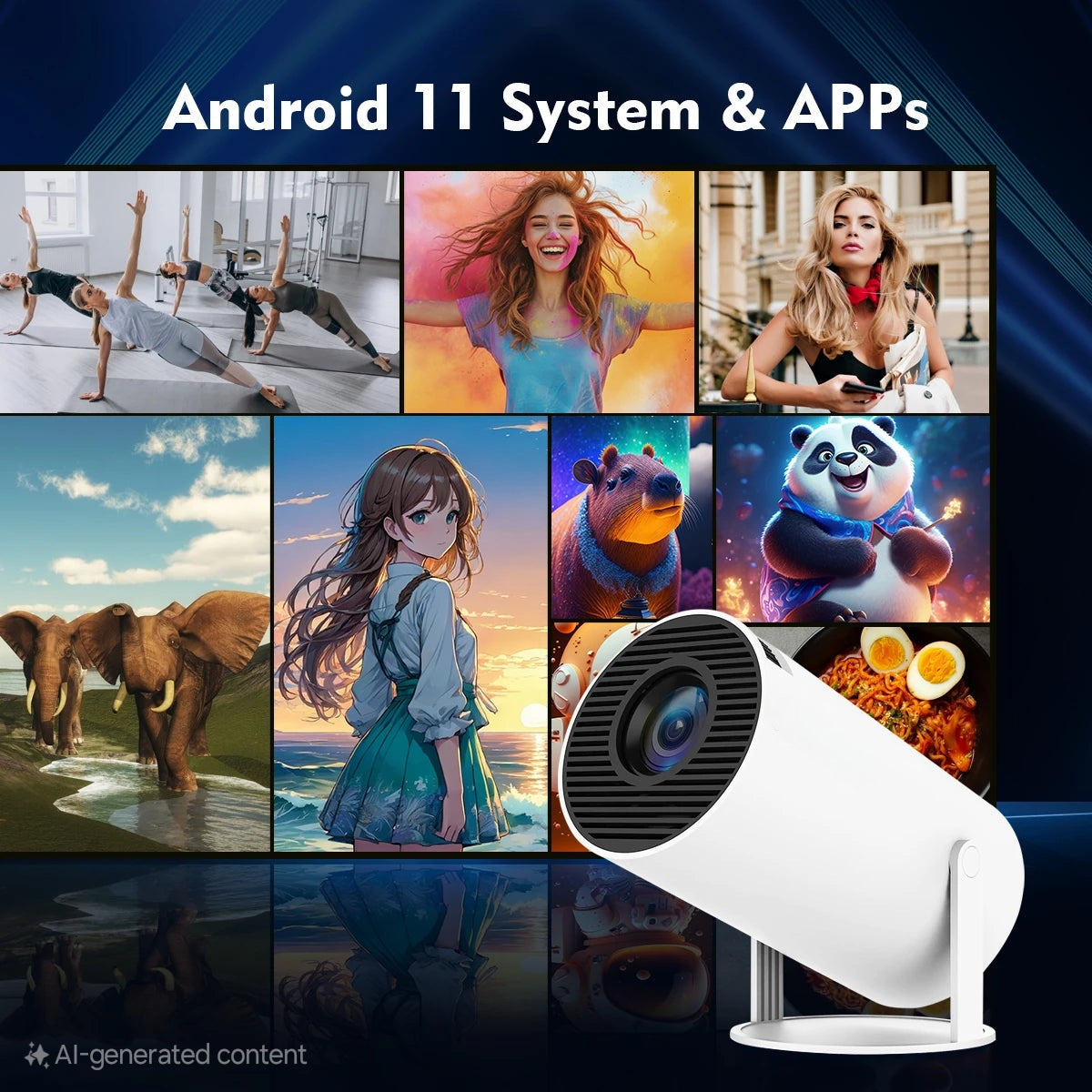 CineDream HD Smart Projector — Portable Home Cinema with Free Wireless Earbuds