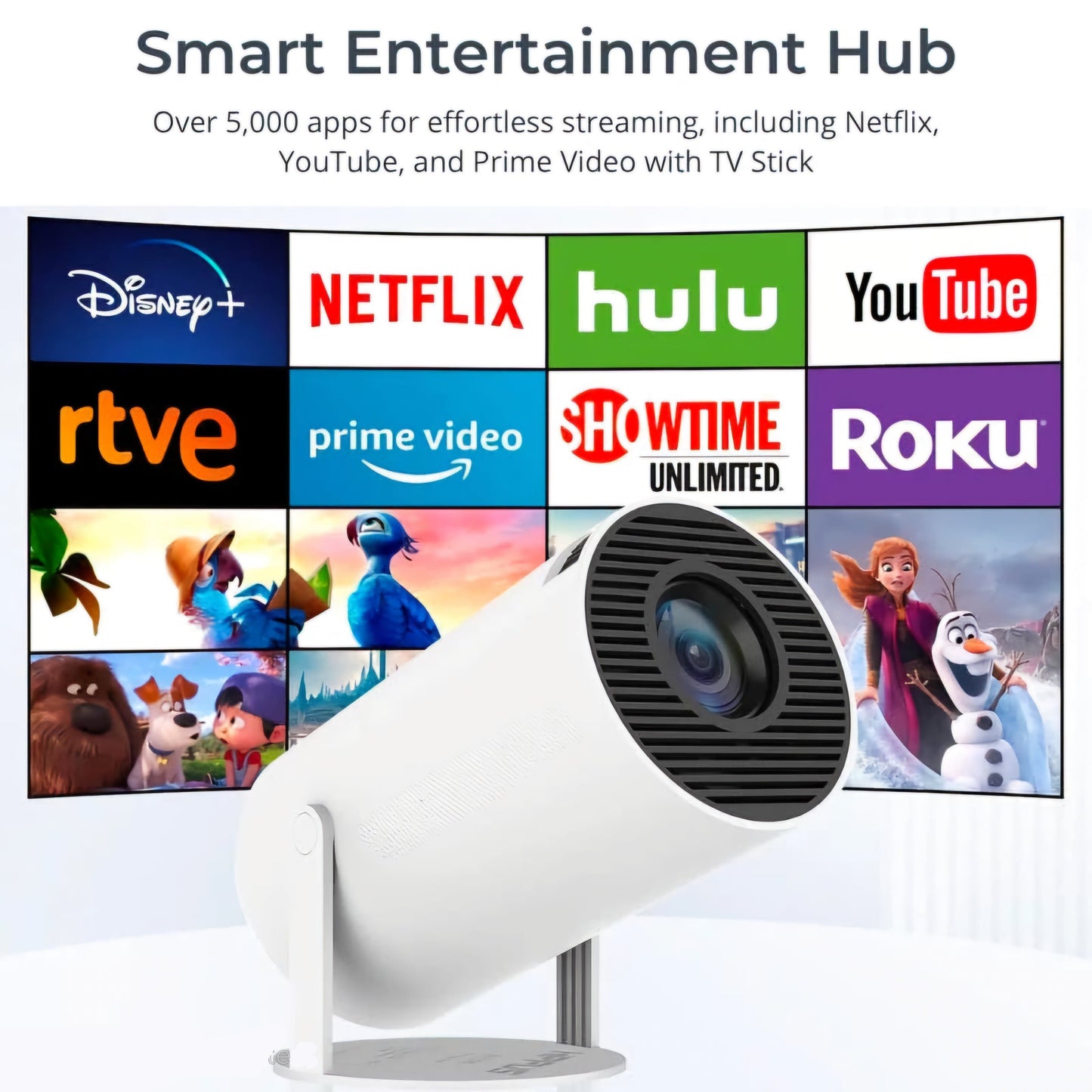 CineDream HD Smart Projector — Portable Home Cinema with Free Wireless Earbuds