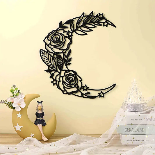 Boho Moon Phase Metal Wall Art — Celestial Home Decor