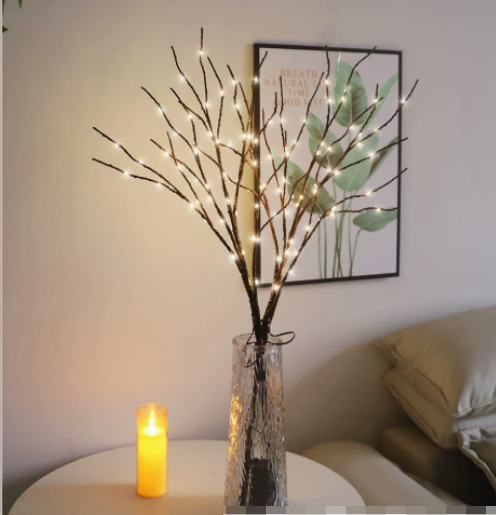 Luminous Tree Branch Lamp — 50 LED Warm Birch Light