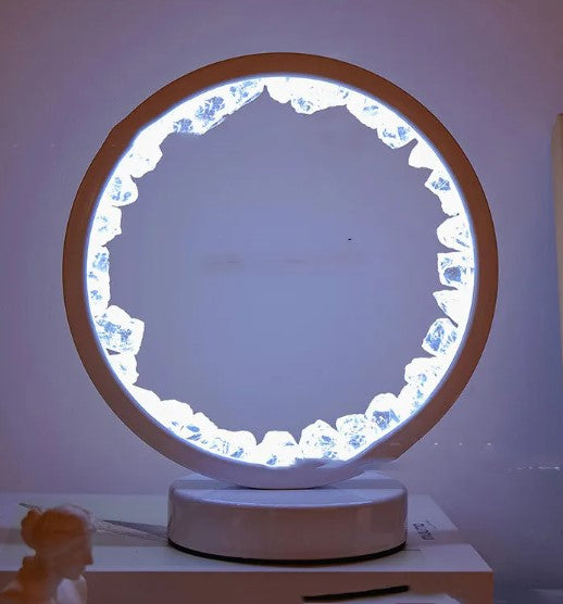 Crystal Gemstone LED Lamp — Amethyst, Rose Quartz & More