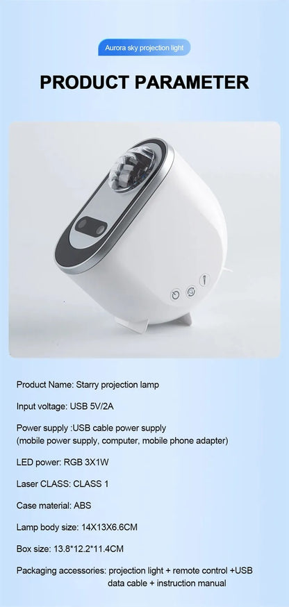 Aurora Galaxy Star Projector Lamp