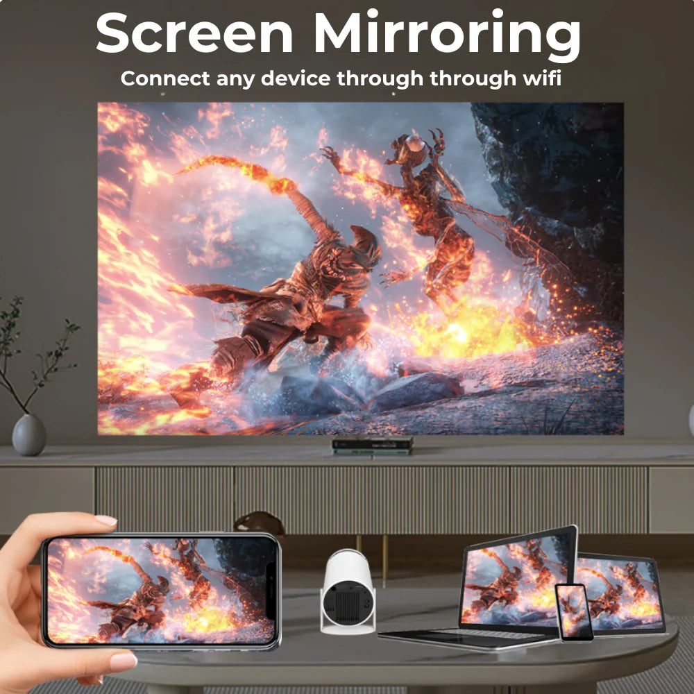 CineDream HD Smart Projector — Portable Home Cinema with Free Wireless Earbuds