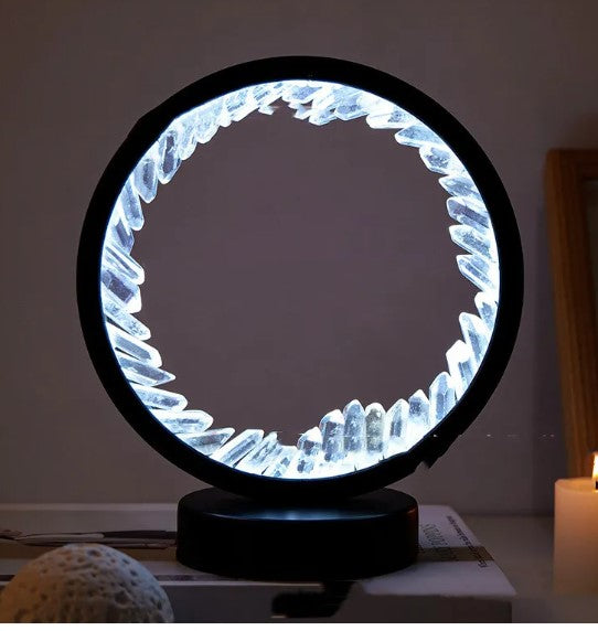 Crystal Gemstone LED Lamp — Amethyst, Rose Quartz & More