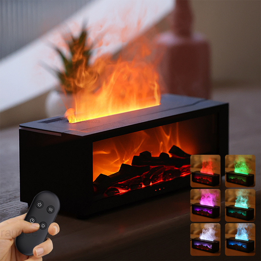 FlameScape Smart Humidifier & Essential Oil Diffuser – Realistic LED Fireplace Ambiance