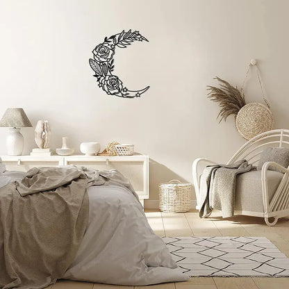Boho Moon Phase Metal Wall Art — Celestial Home Decor