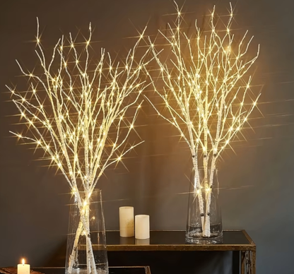 Luminous Tree Branch Lamp — 50 LED Warm Birch Light