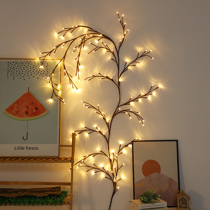 LED Branch Fairy Lights — Rattan Warm Glow Home Decor