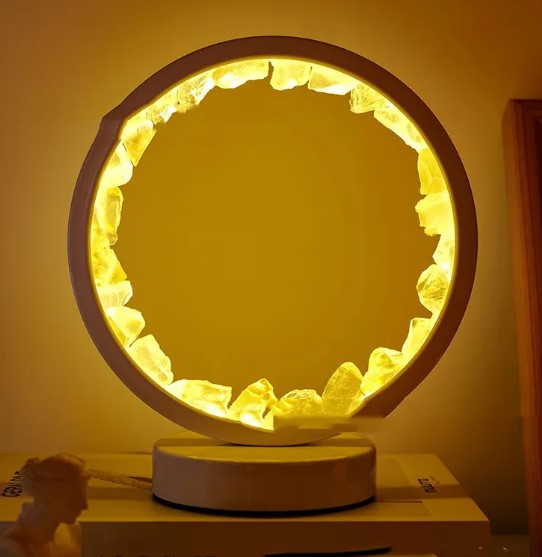 Crystal Gemstone LED Lamp — Amethyst, Rose Quartz & More