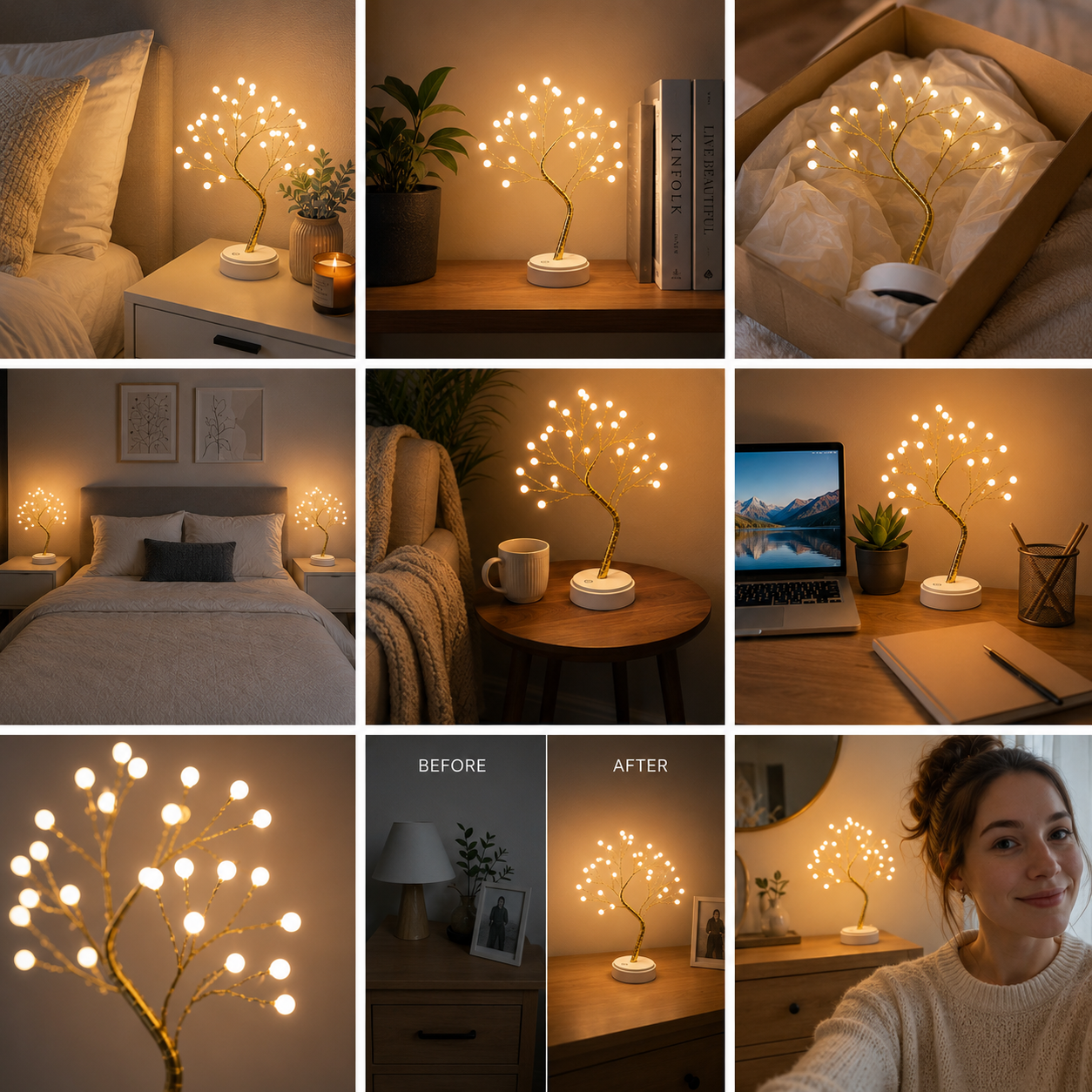 Copper Wire Tree Light — Warm Ambient Glow Lamp