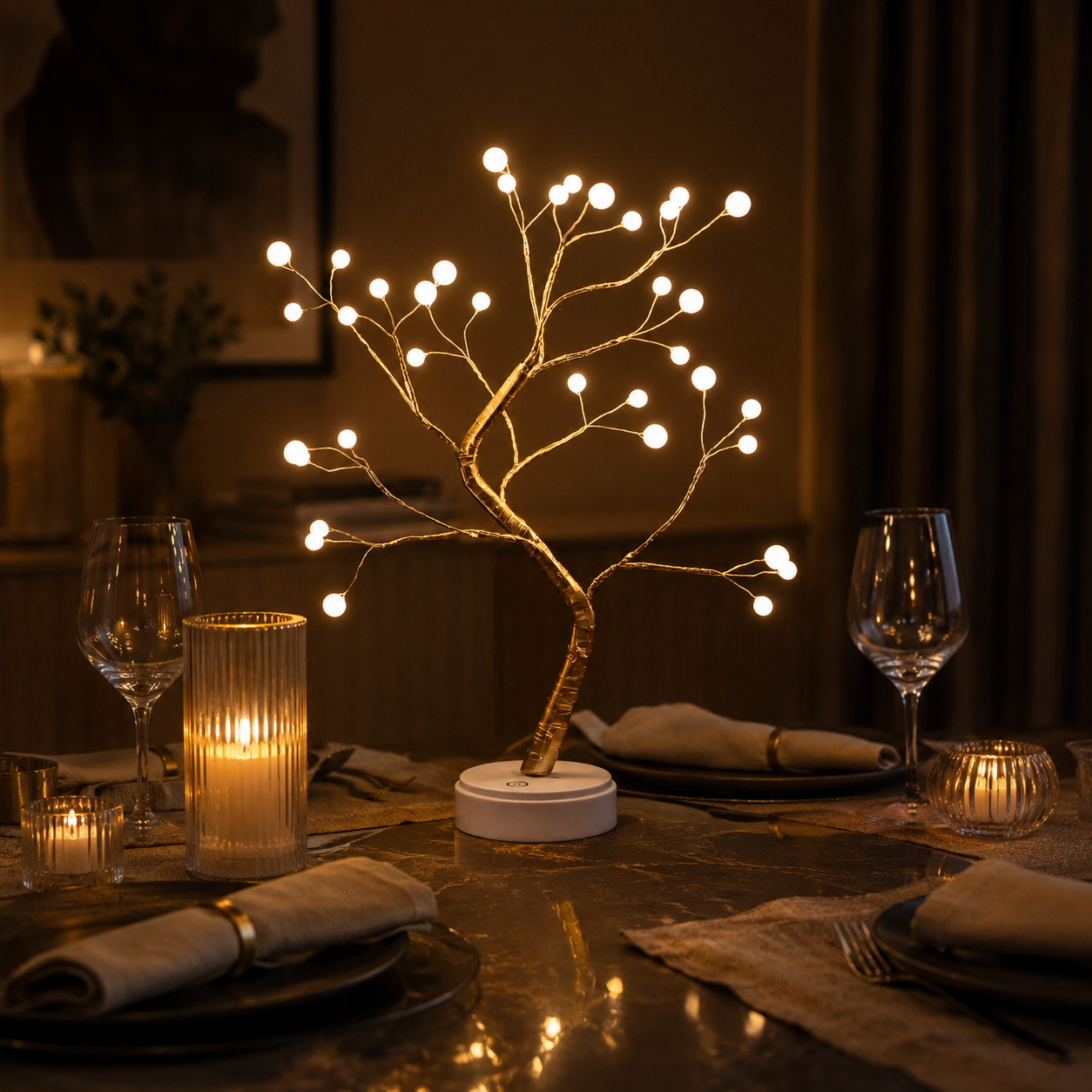 Copper Wire Tree Light — Warm Ambient Glow Lamp