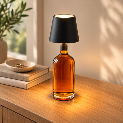 Wireless Bottle Lamp with Touch-Dimmable Atmosphere Light