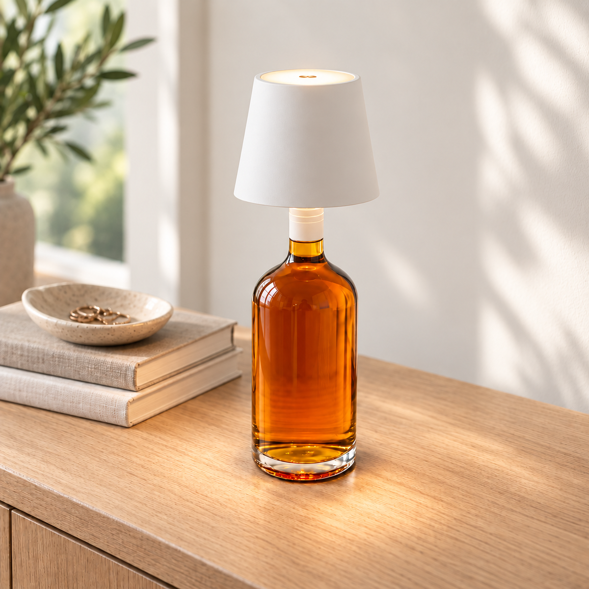 Wireless Bottle Lamp with Touch-Dimmable Atmosphere Light