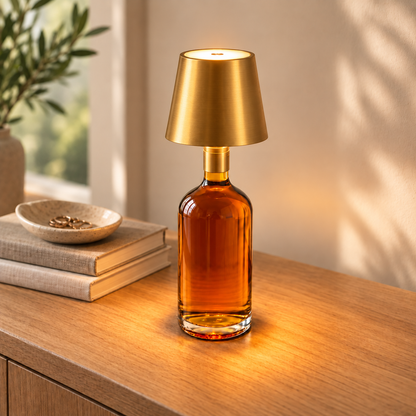 Wireless Bottle Lamp with Touch-Dimmable Atmosphere Light