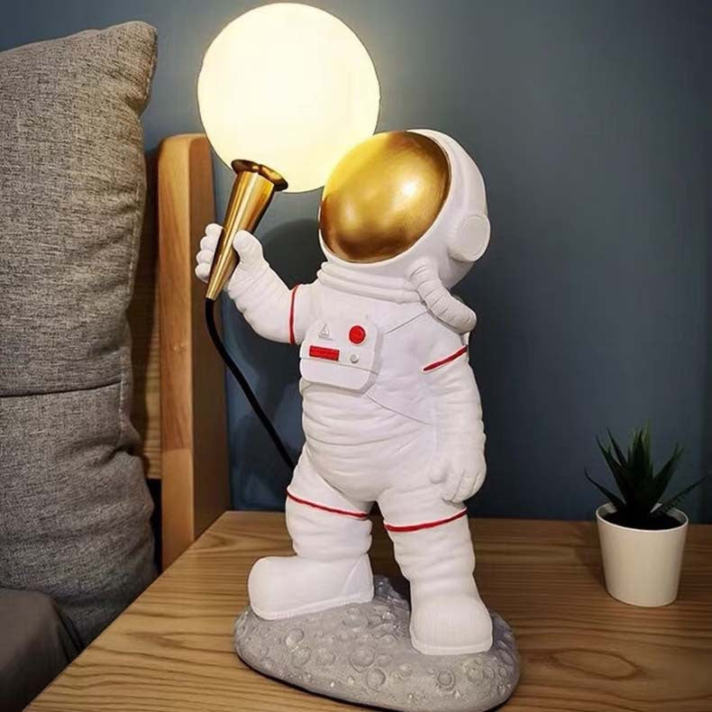 Astronaut Resin Table Lamp — Large Statement Light with 3-Colour LED