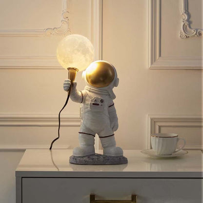 Astronaut Resin Table Lamp — Large Statement Light with 3-Colour LED