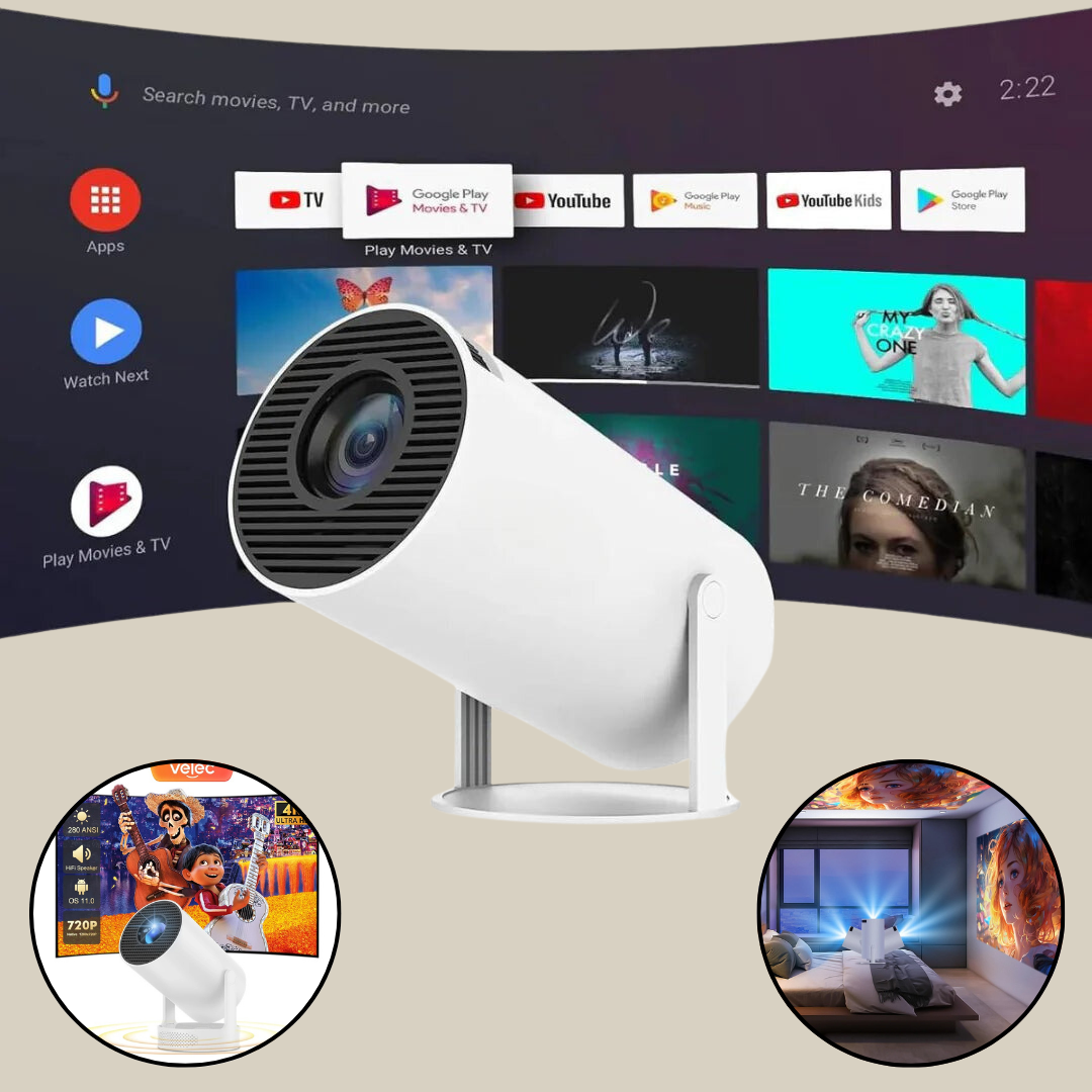 CineDream HD Smart Projector — Portable Home Cinema with Free Wireless Earbuds
