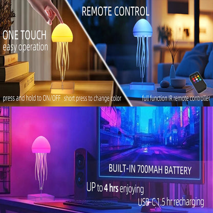 LED Jellyfish Mood Lamp — Colour-Changing Ambient Light with Remote Control