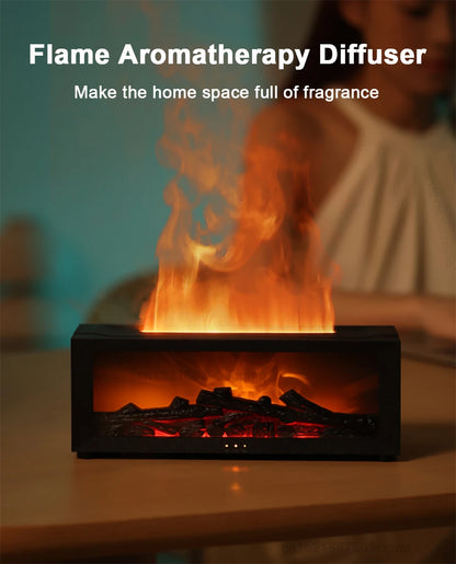 FlameScape Smart Humidifier & Essential Oil Diffuser – Realistic LED Fireplace Ambiance