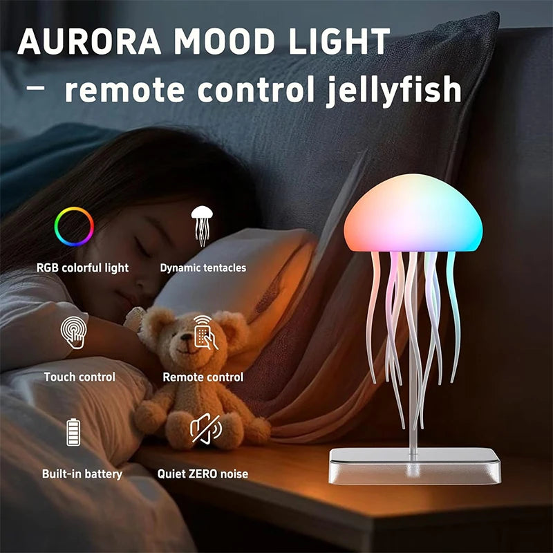 LED Jellyfish Mood Lamp — Colour-Changing Ambient Light with Remote Control