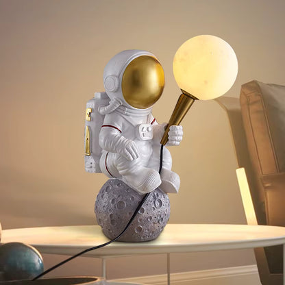 Astronaut Resin Table Lamp — Large Statement Light with 3-Colour LED