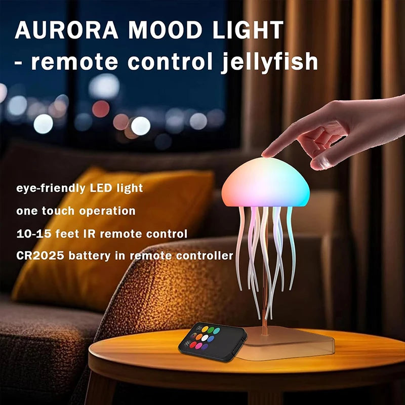 LED Jellyfish Mood Lamp — Colour-Changing Ambient Light with Remote Control