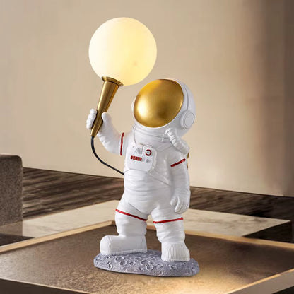 Astronaut Resin Table Lamp — Large Statement Light with 3-Colour LED