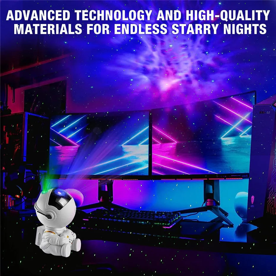 Galaxy Star Projector — Astronaut Night Light for Bedroom & Kids Room