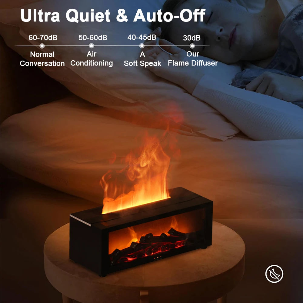 FlameScape Smart Humidifier & Essential Oil Diffuser – Realistic LED Fireplace Ambiance