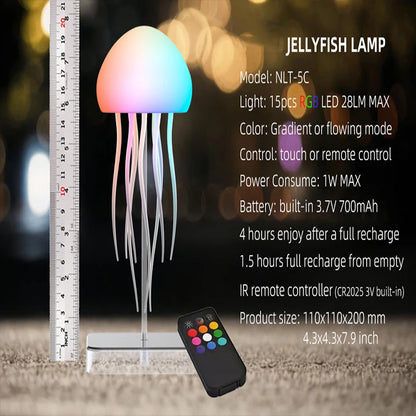 LED Jellyfish Mood Lamp — Colour-Changing Ambient Light with Remote Control