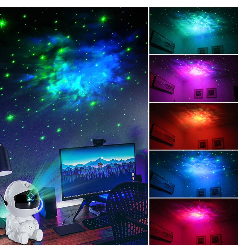 Galaxy Star Projector — Astronaut Night Light for Bedroom & Kids Room