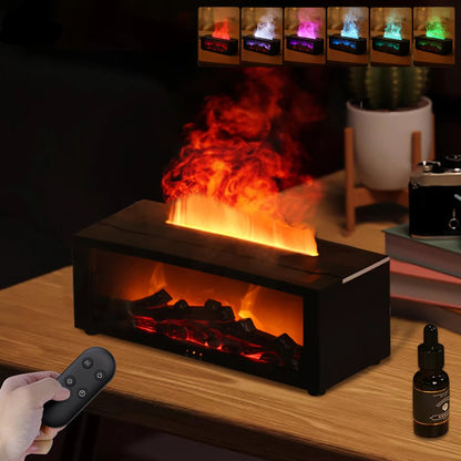 FlameScape Smart Humidifier & Essential Oil Diffuser – Realistic LED Fireplace Ambiance