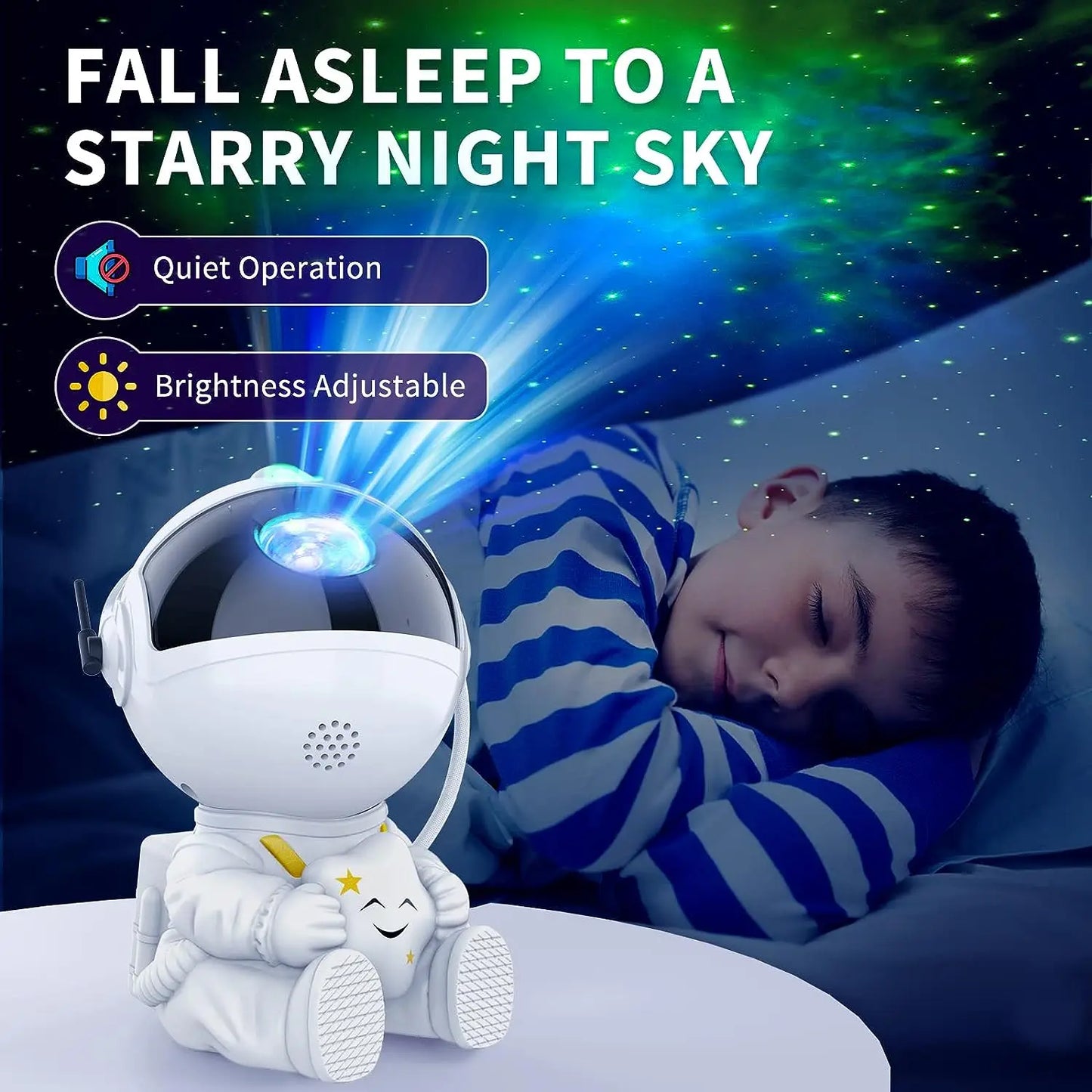 Galaxy Star Projector — Astronaut Night Light for Bedroom & Kids Room