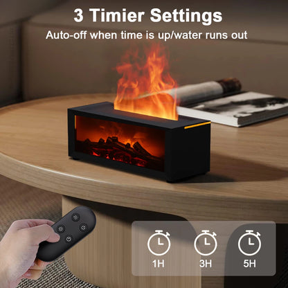 FlameScape Smart Humidifier & Essential Oil Diffuser – Realistic LED Fireplace Ambiance