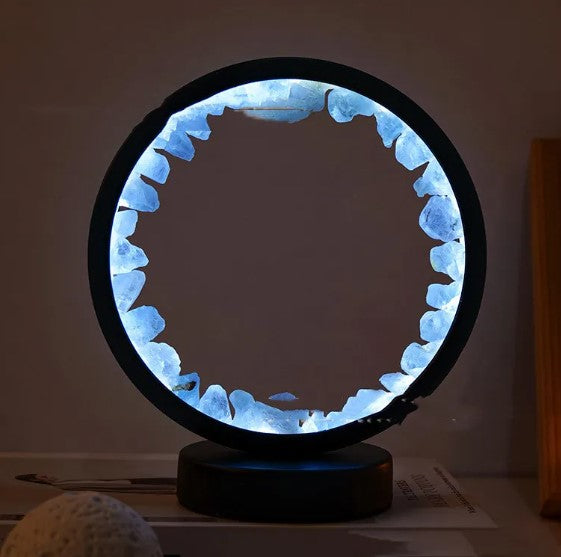 Crystal Gemstone LED Lamp — Amethyst, Rose Quartz & More