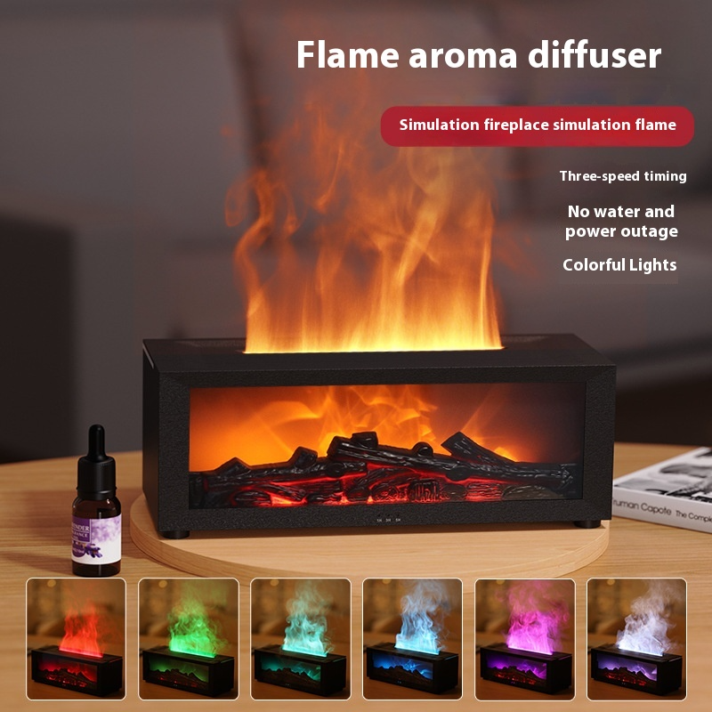 FlameScape Smart Humidifier & Essential Oil Diffuser – Realistic LED Fireplace Ambiance