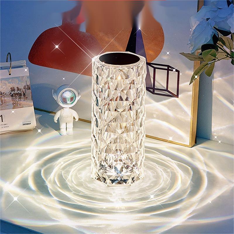Crystal Rose LED Lamp — Touch Control Colour Changing Light