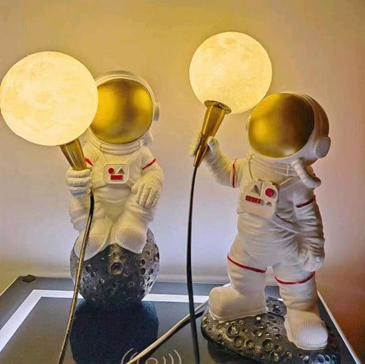Astronaut Resin Table Lamp — Large Statement Light with 3-Colour LED