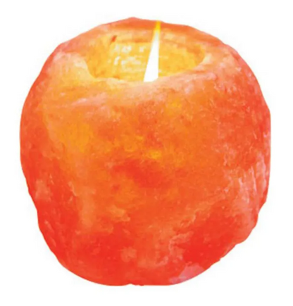 Himalayan Salt Candle Holder — Hand-Carved Natural Rock Salt