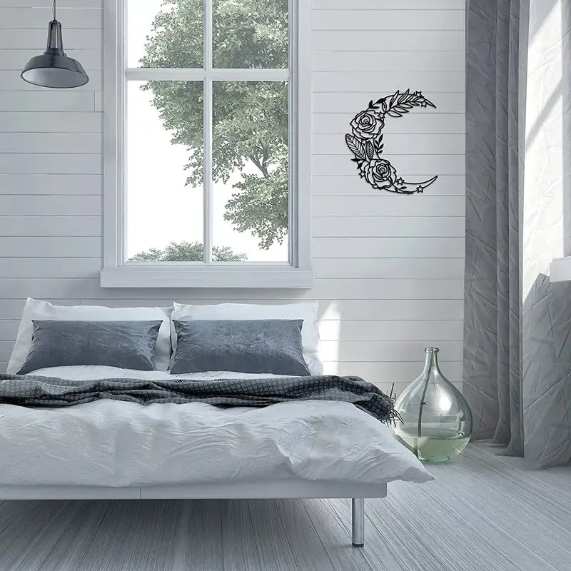 Boho Moon Phase Metal Wall Art — Celestial Home Decor