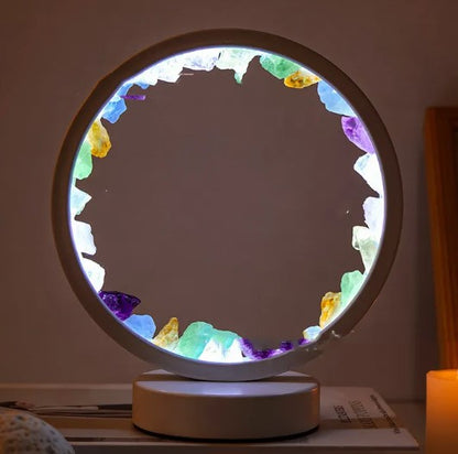 Crystal Gemstone LED Lamp — Amethyst, Rose Quartz & More