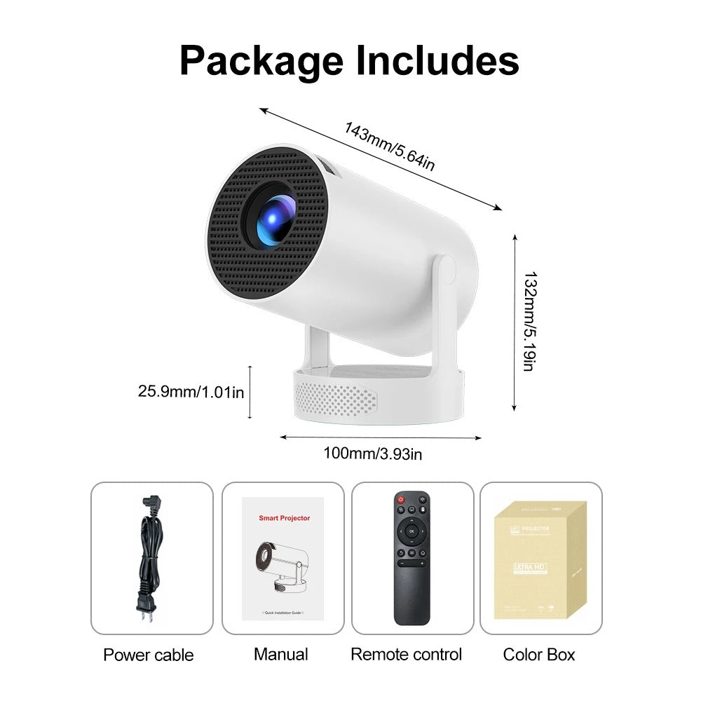 CineDream HD Smart Projector — Portable Home Cinema with Free Wireless Earbuds
