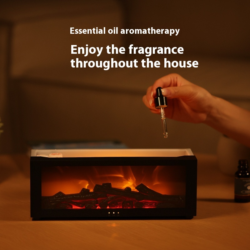 FlameScape Smart Humidifier & Essential Oil Diffuser – Realistic LED Fireplace Ambiance