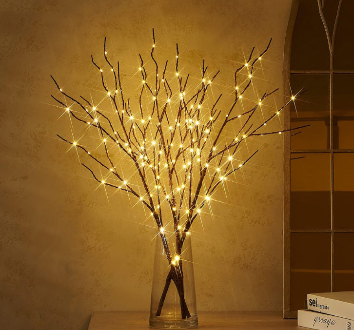 Luminous Tree Branch Lamp — 50 LED Warm Birch Light