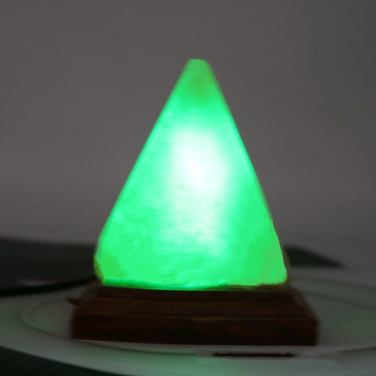 Himalayan Salt Pyramid Lamp — USB Crystal Glow Light
